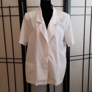 Sag Harbor Blazer White Short Sleeve Size 14
